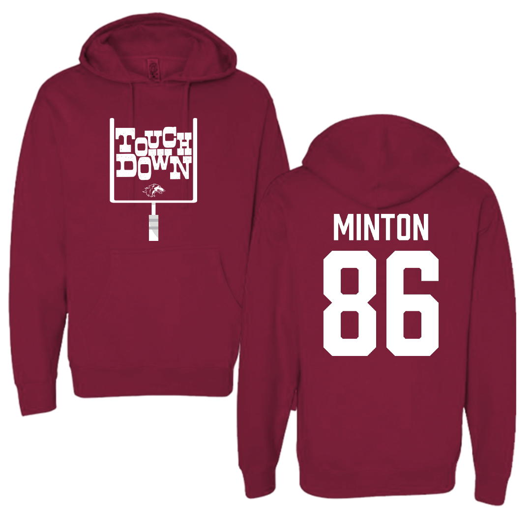 Southern Illinois University at Carbondale Football Maroon Touchdown Hoodie - #86 Logan Minton