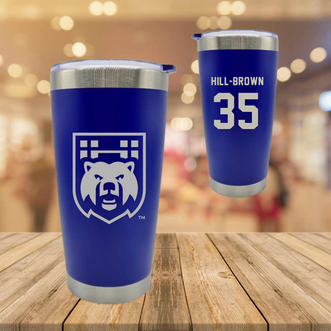 University of California-Riverside Basketball Blue Stainless Steel Tumbler - #35 Tiairra Hill-Brown