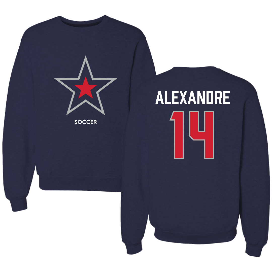 Robert Morris University Soccer (M) Navy Mascot Crewneck - #14 Chase Alexandre