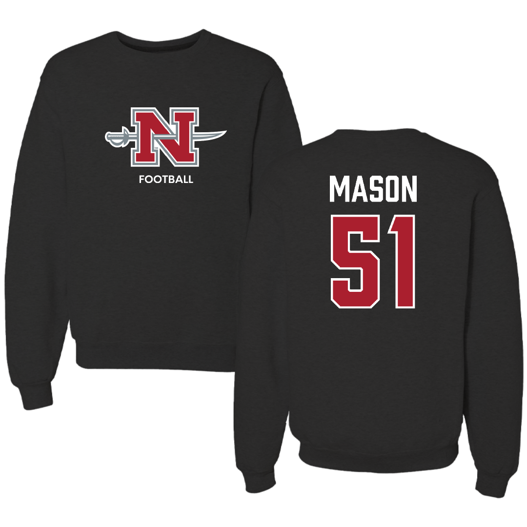 Nicholls State University Football Black Mascot Crewneck - #51 Joe Mason
