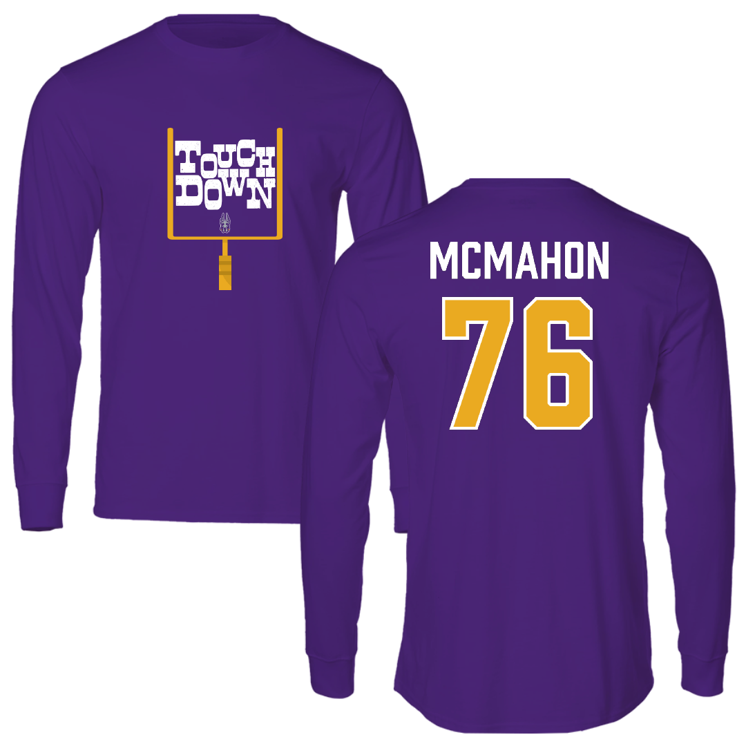University at Albany Football Purple Touchdown Performance Long Sleeve - #76 Joey McMahon