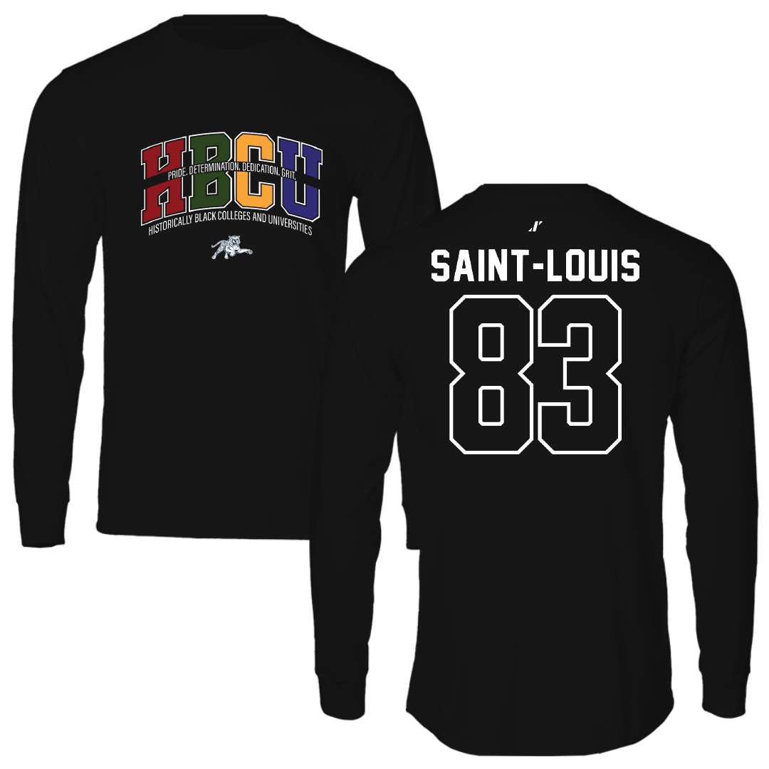 Jackson State University Football Black HBCU Long Sleeve - #83 Sebastien Saint-Louis