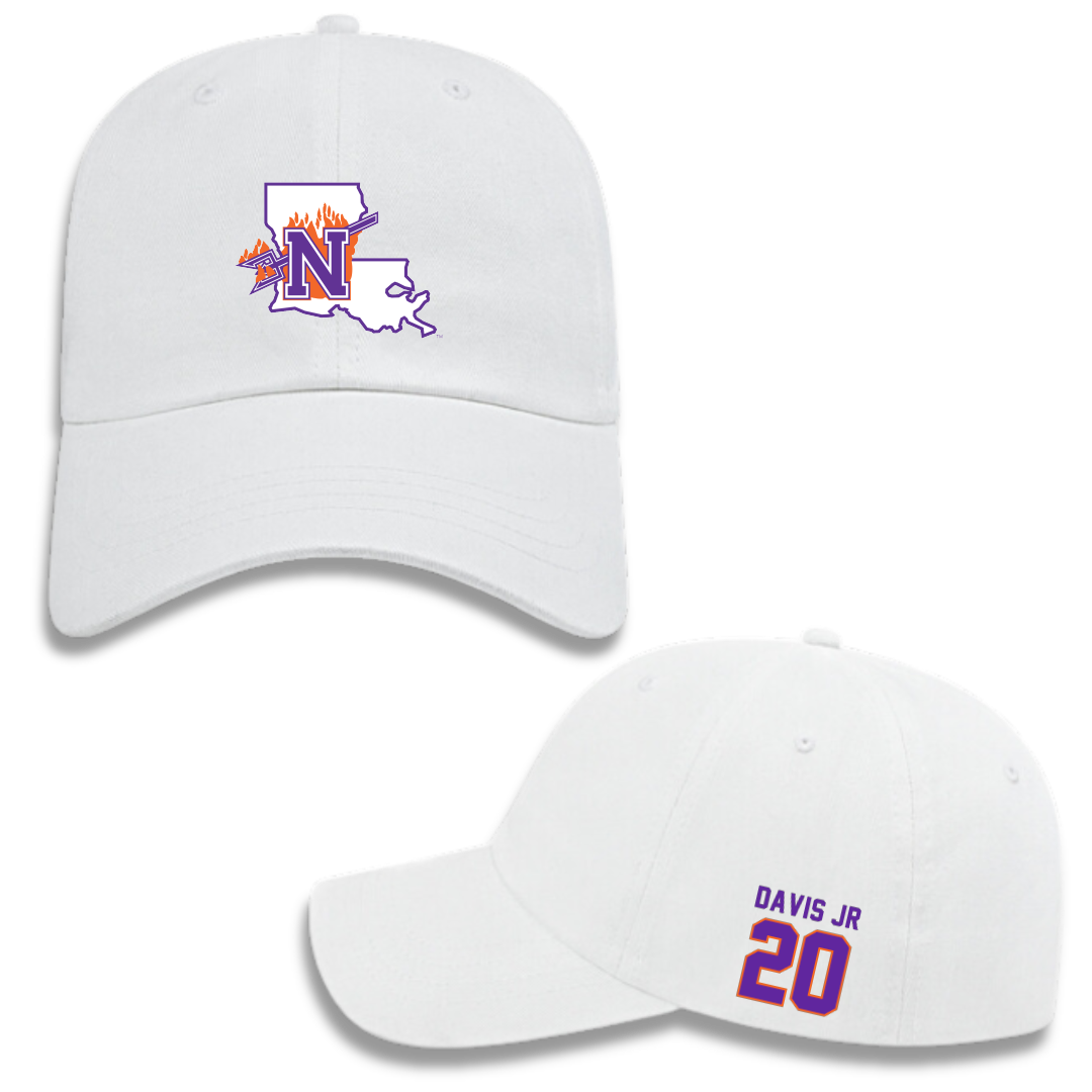 Northwestern State University Football White Hat - #20 Kevin Davis Jr