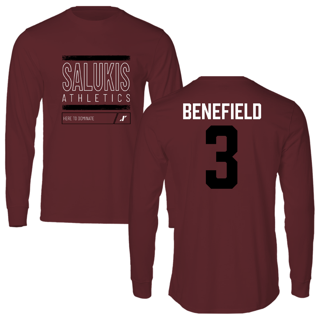 Southern Illinois University at Carbondale Football Maroon Dominate Long Sleeve - #3 Jaelin Benefield
