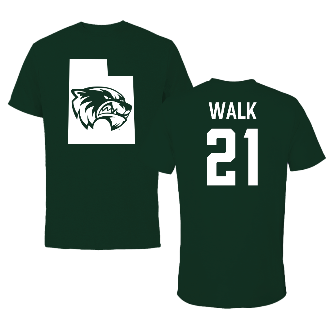 Utah Valley University Soccer Forest Green State Performance Tee - #21 Trevor Walk