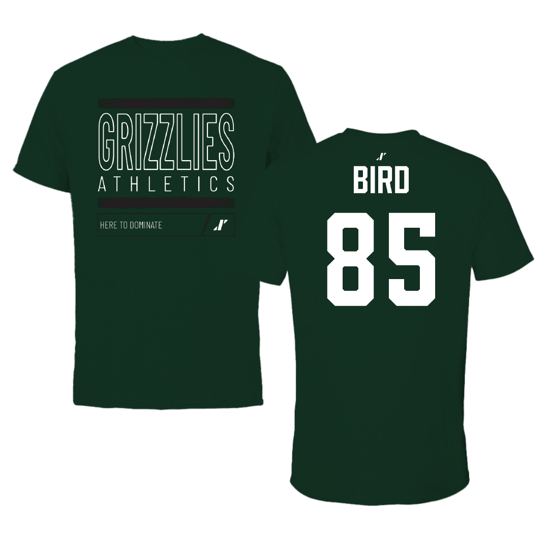 Adams State University Football Forest Green Dominate Tee - #85 Ethan Bird