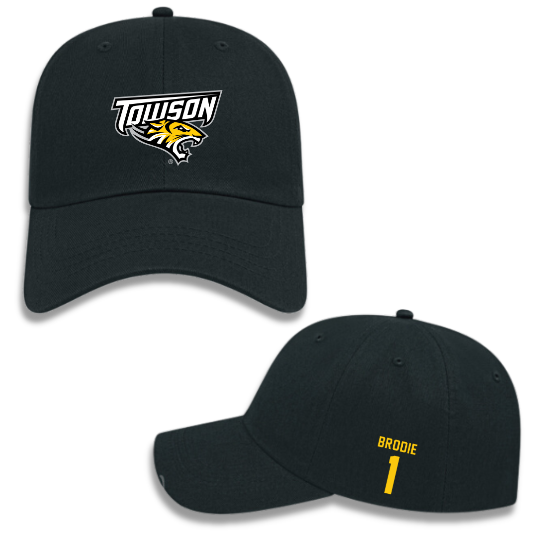 Towson University Football Black Hat - #1 Myles Brodie