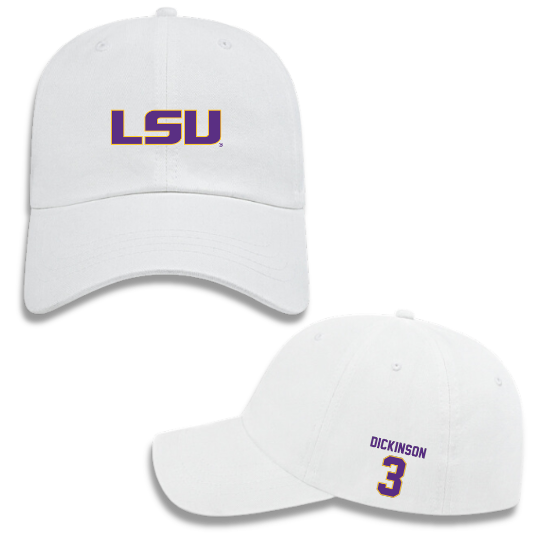 Louisiana State University Baseball White Hat - #3 Daniel Dickinson