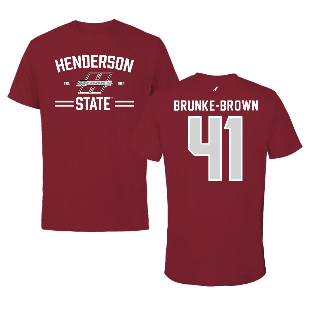 Henderson State University Football Cardinal General Tee - #41 Colton Brunke-Brown