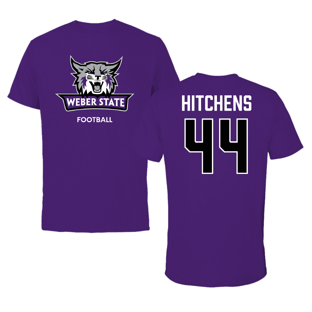 Weber State University Football Purple Performance Tee - #44 Mayson Hitchens