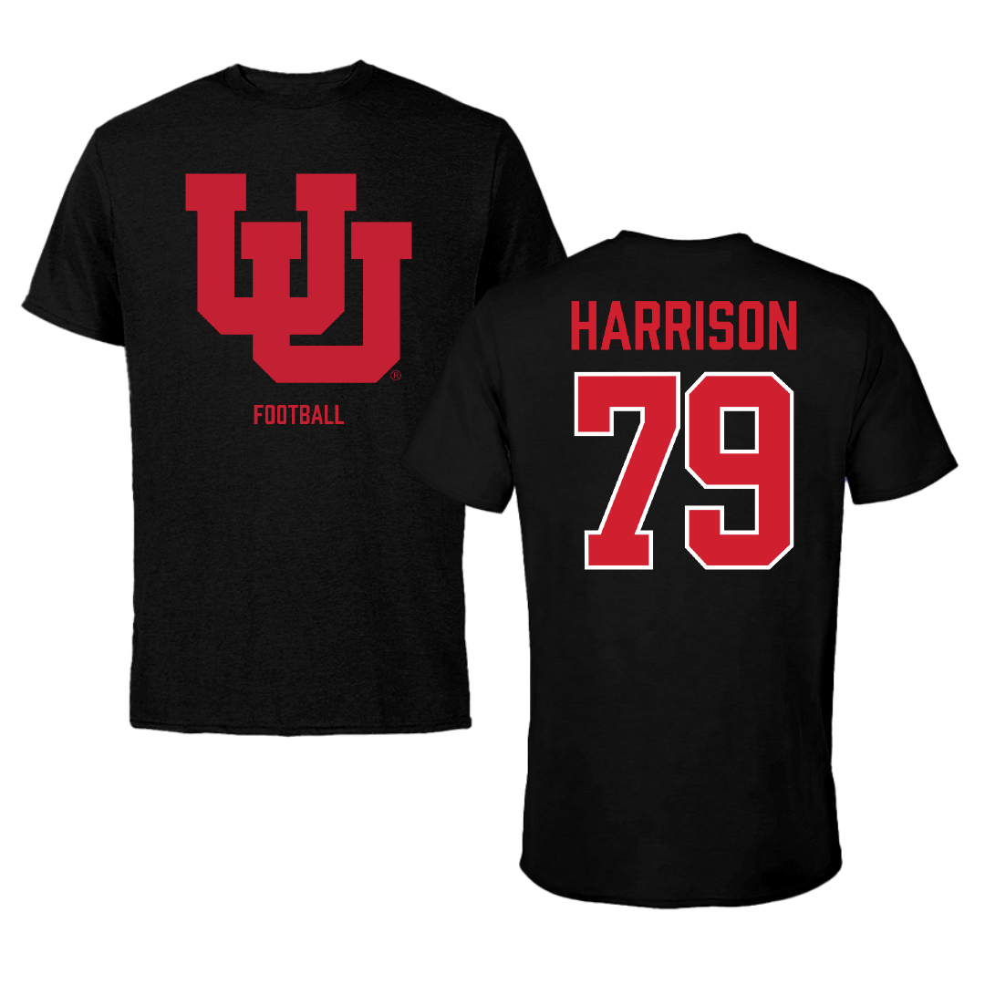 University of Utah Football Black Tee - #79 Alex Harrison