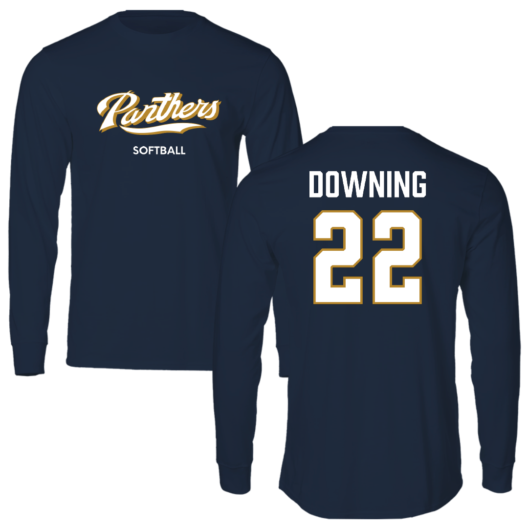 Florida International University Softball Navy Performance Long Sleeve - #22 Kaleena Downing