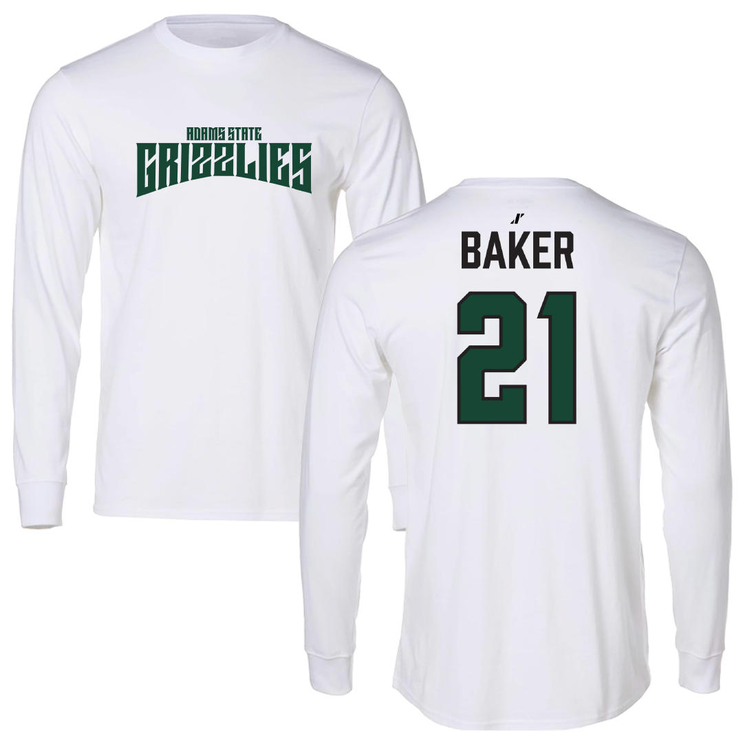 Adams State University Basketball (M) White Classic Long Sleeve - #21 Dillan Baker