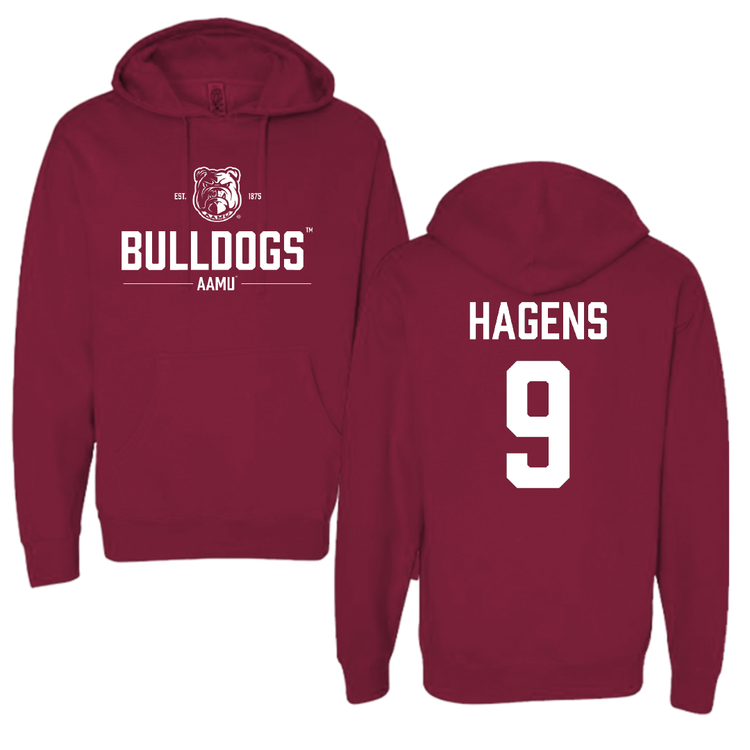 Alabama A&M University Football Maroon General Hoodie - #9 Mekhi Hagens