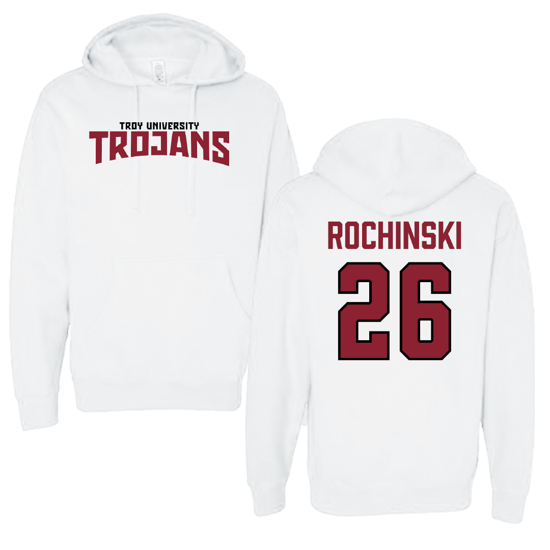 Troy University Softball White Classic Hoodie - #26 Kalee Rochinski