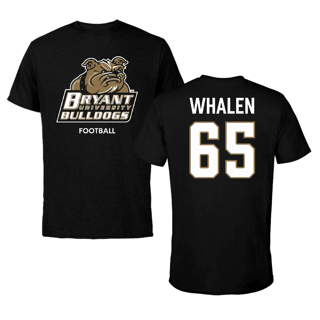 Bryant University Football Black Performance Tee - #65 Wyatt Whalen