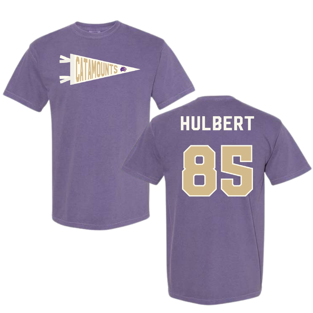 Western Carolina University Football Purple Pennant Comfort Colors Tee - #85 David Hulbert