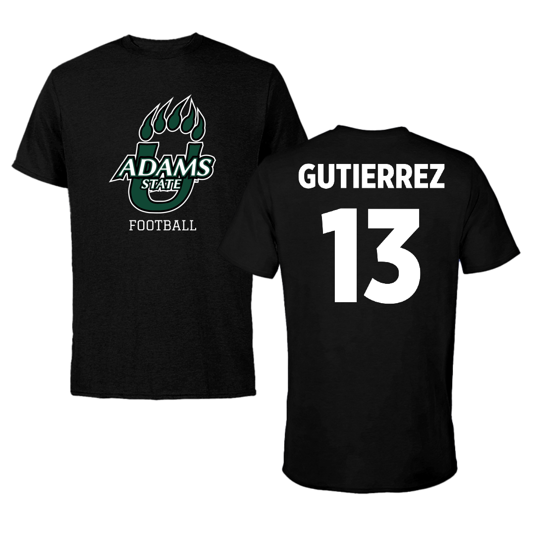 Adams State University Football Black State Tee - #13 Xavier Gutierrez