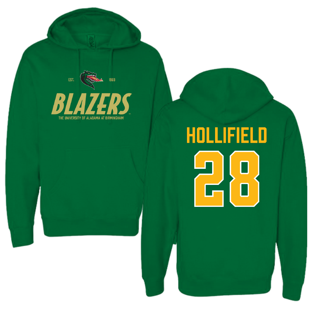 University of Alabama at Birmingham Baseball Green General Hoodie - #28 Nicholas Hollifield