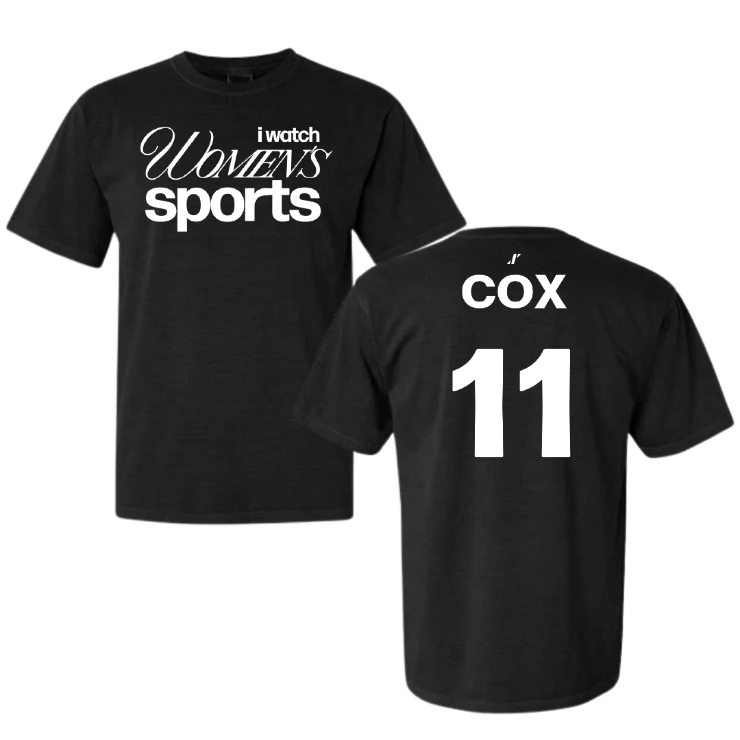 Central Washington University Volleyball Black WHM Comfort Colors Tee - #11 Lacy Cox