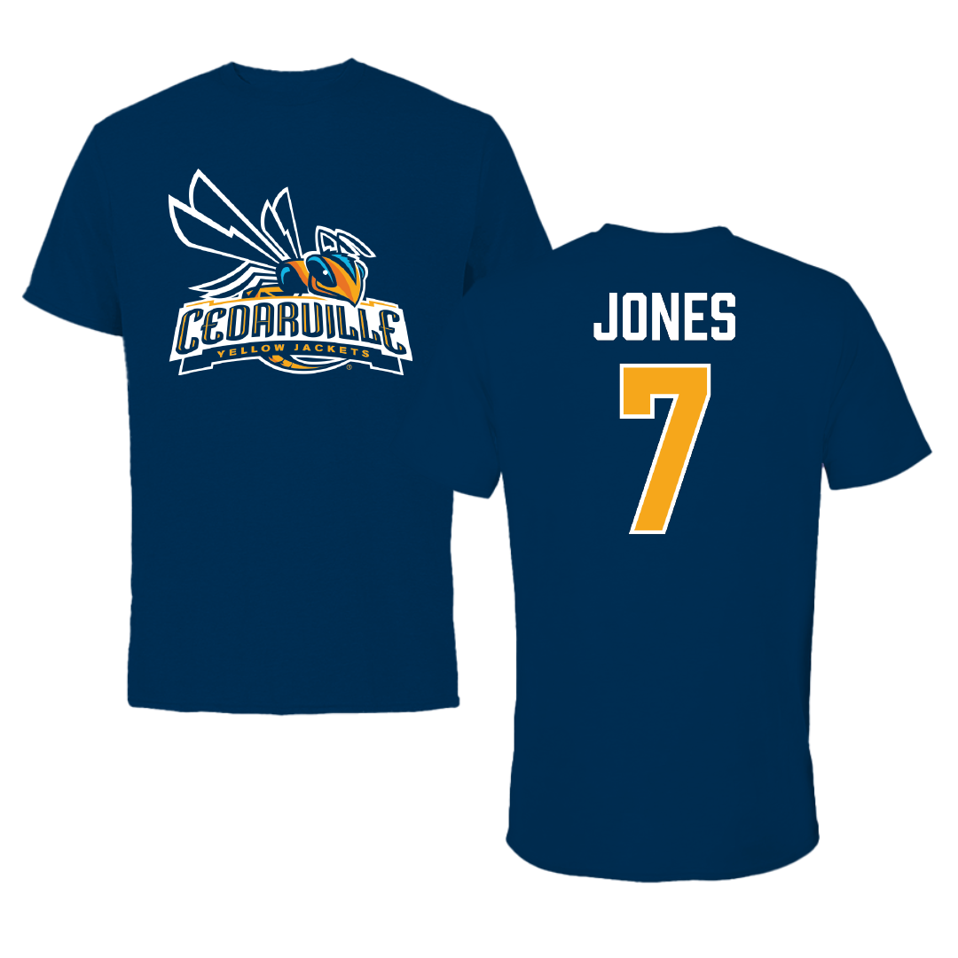 Cedarville University Softball Navy Tee - #7 Madison Jones