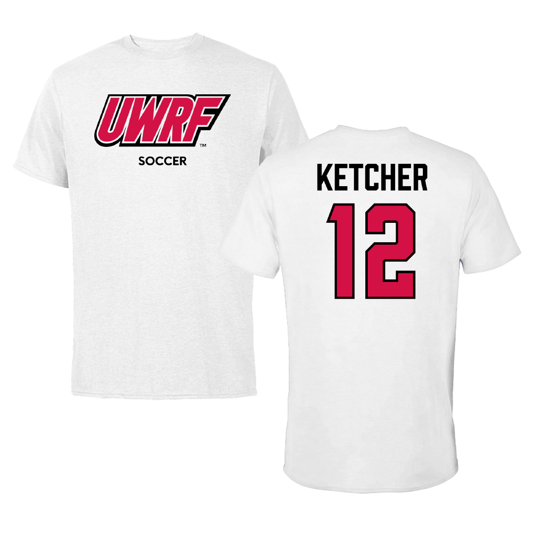 University of Wisconsin-River Falls Soccer (W) White Block Tee - #12 Ellie Ketcher