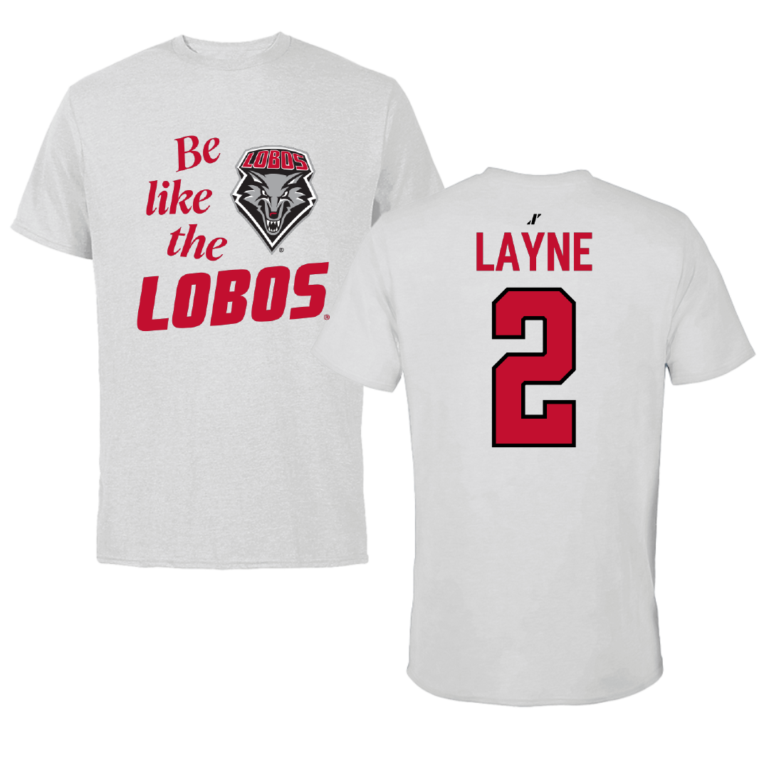 University of New Mexico Football Light Gray Be Like Us Tee - #2 Jack Layne