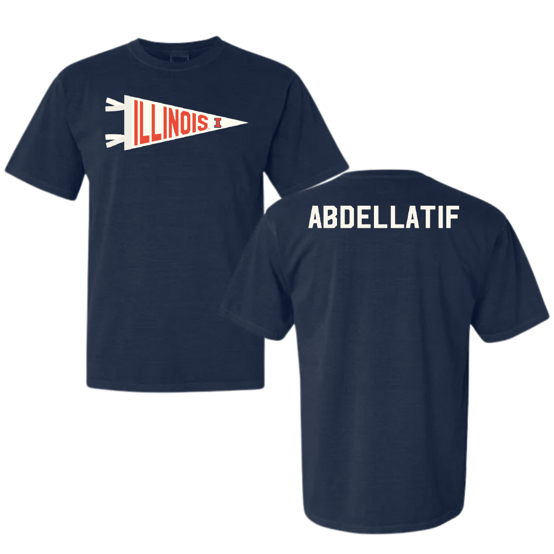 University of Illinois TF and XC Navy Pennant Comfort Colors Tee - Noor Abdellatif