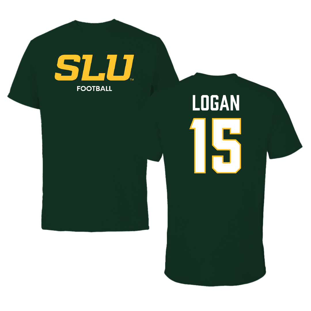 Southeastern Louisiana University Football Forest Green Performance Tee - #15 Jacob Logan