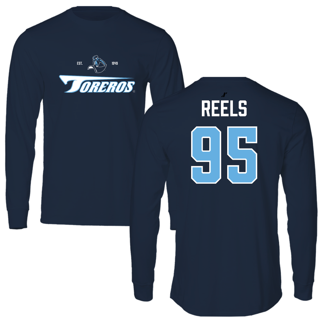 University of San Diego Football Navy General Long Sleeve - #95 Jae’Von Reels