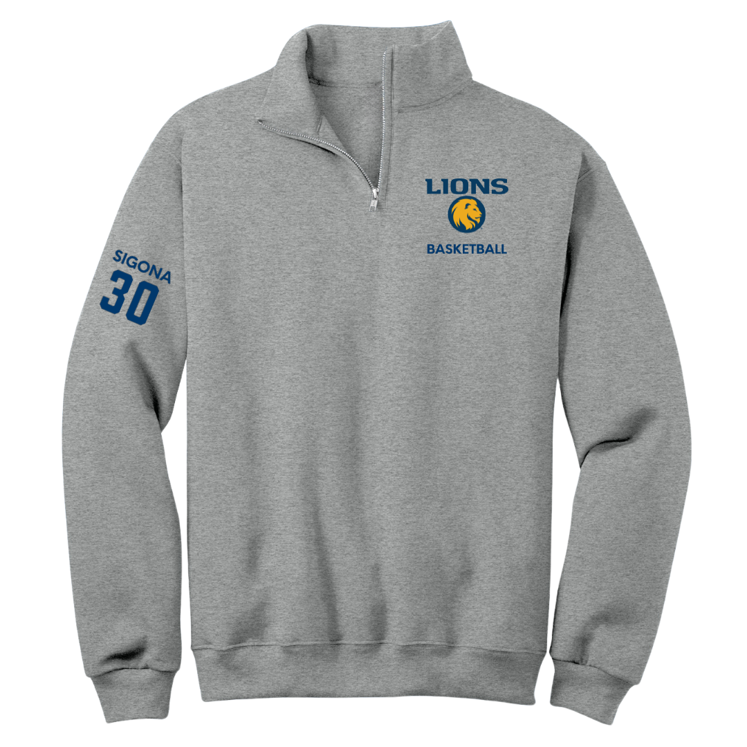 East Texas A&M University Basketball (M) Sport Gray Quarter-Zip - #30 Vinny Sigona