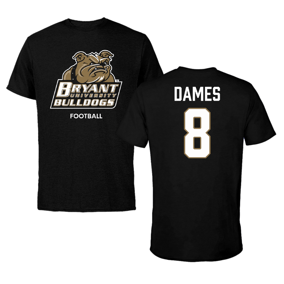 Bryant University Football Black Performance Tee - #8 Javin Dames
