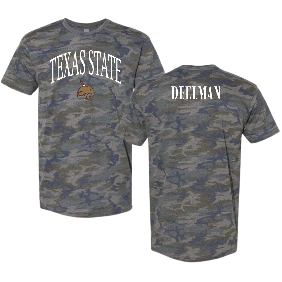 Texas State University TF and XC Vintage Camo Tee - Jack Deelman