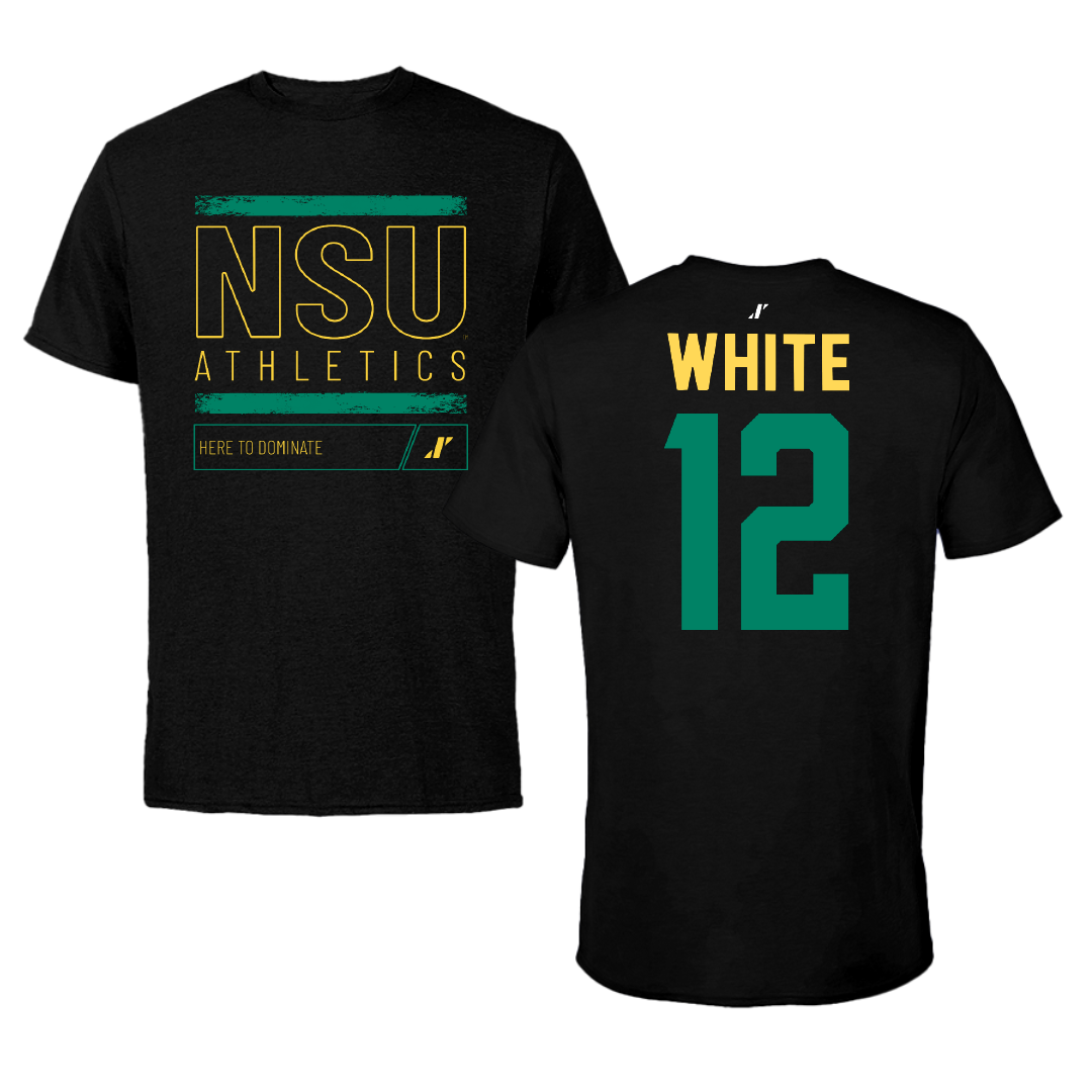 Norfolk State University Football Black Dominate Performance Tee - #12 Jaylen White