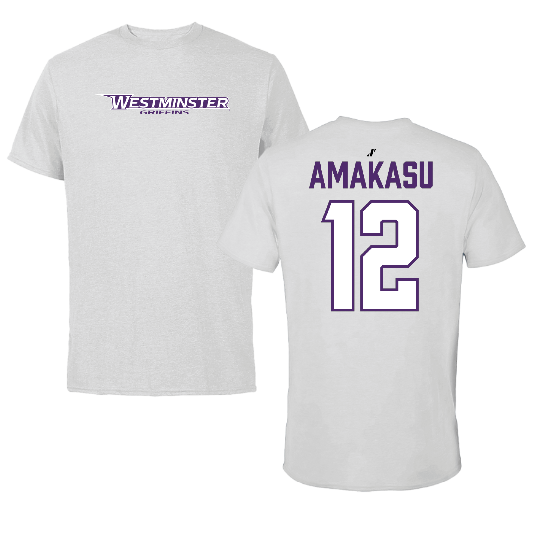 Westminster University (Utah) Basketball Light Gray Tee - #12 Peter Amakasu