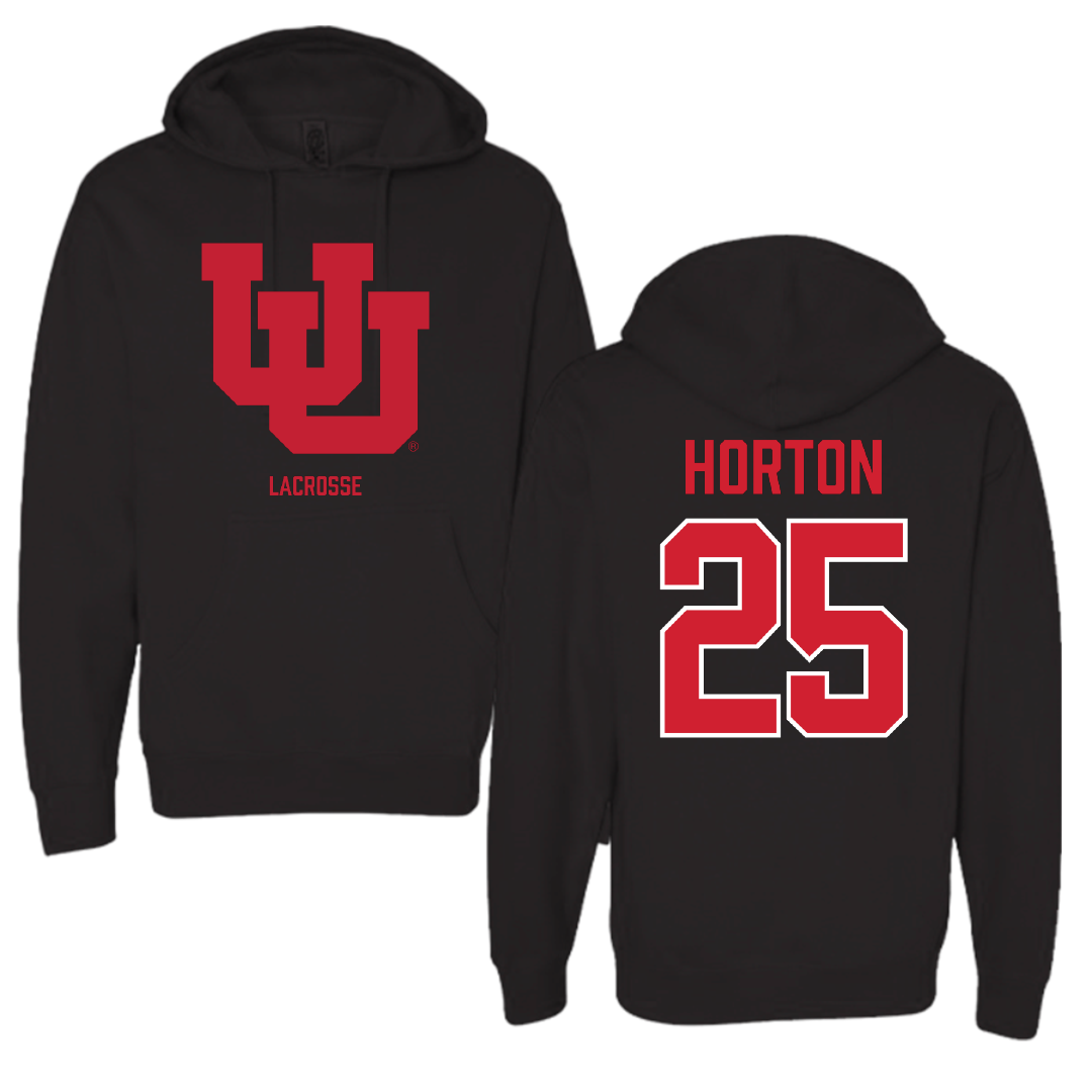 University of Utah Lacrosse (M) Black Block Hoodie - #25 Bryce Horton