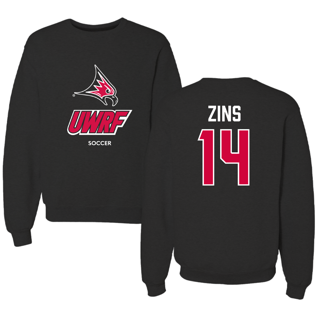 University of Wisconsin-River Falls Soccer (W) Black Crewneck - #14 Macy Zins
