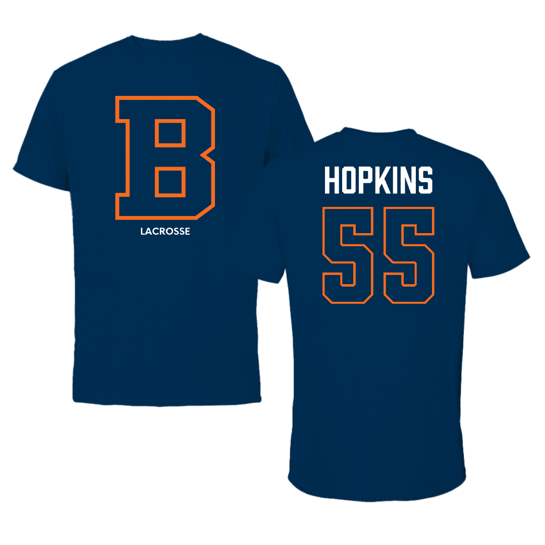 Bucknell University Lacrosse (M) Navy Tee - #55 Will Hopkins