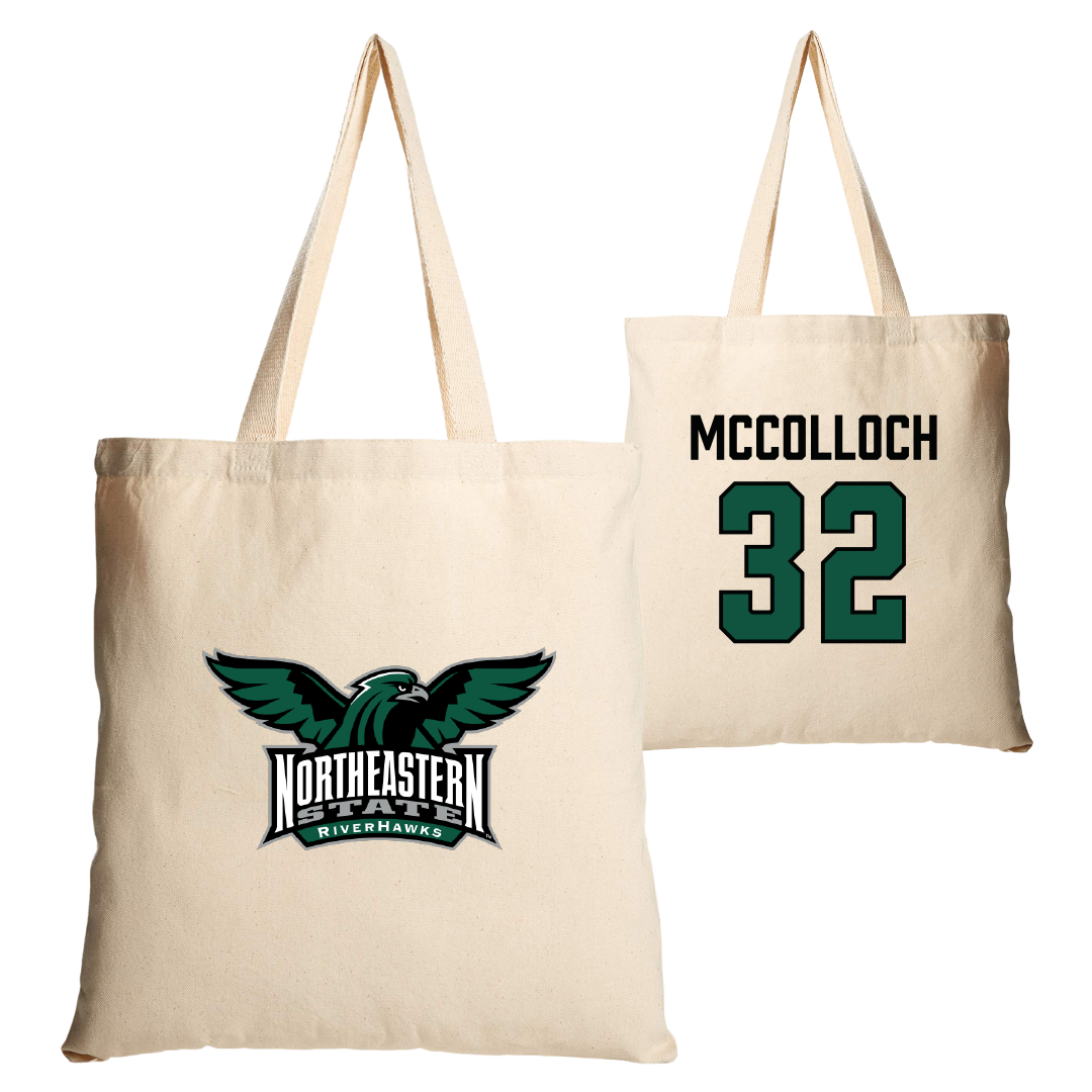Northeastern State University Soccer Tan Canvas Tote Bag - #32 Cameron McColloch