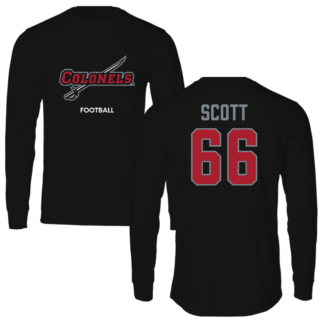 Nicholls State University Football Black Colonels Performance Long Sleeve - #66 Sameij Scott