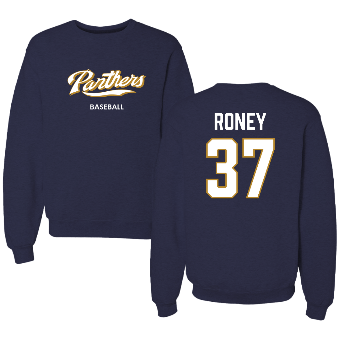 Florida International University Baseball Navy Panthers Crewneck - #37 Brendan Roney