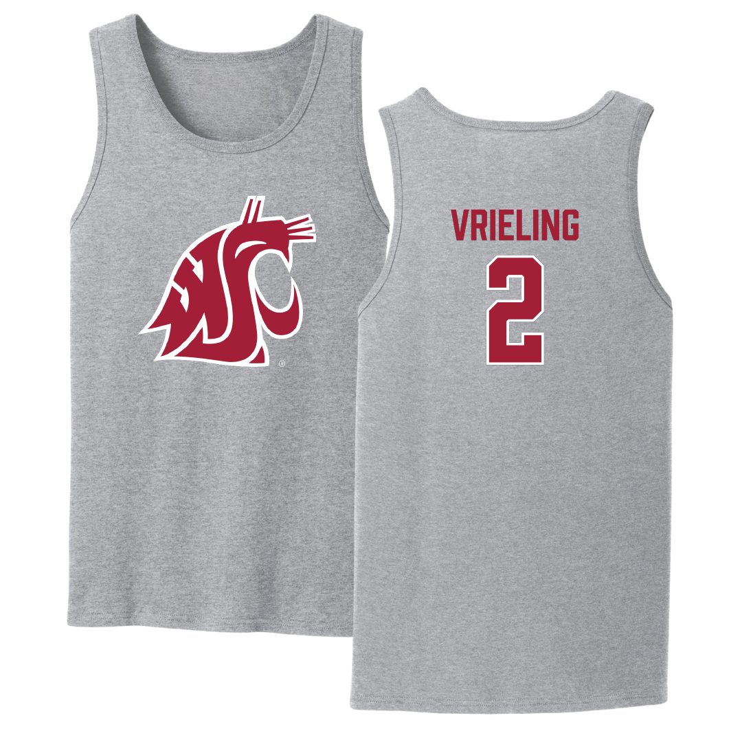 Washington State University Volleyball Sport Gray Tank Top - #2 Taryn Vrieling
