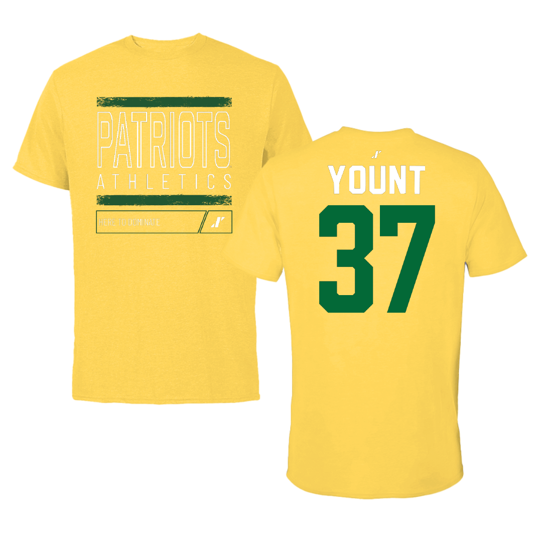 George Mason University Baseball Yellow Dominate Tee - #37 Britt Yount