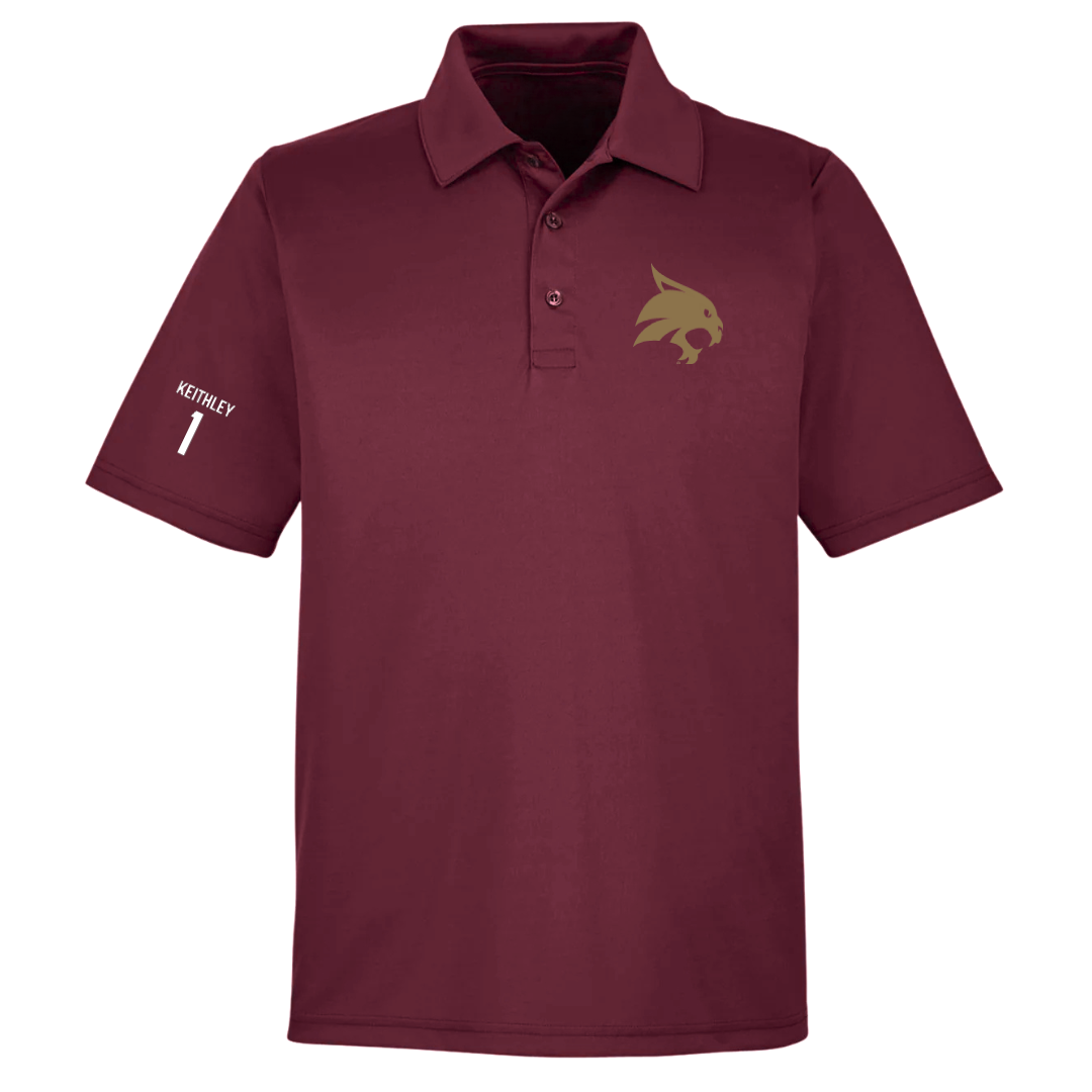 Texas State University Baseball Maroon Polo - #1 Carson Keithley