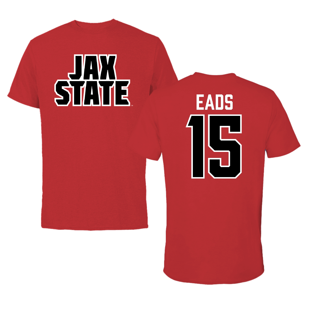 Jacksonville State University Soccer Red Performance Tee - #15 Baylee Eads