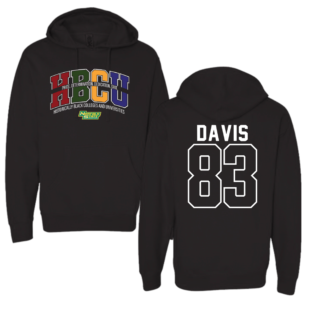 Norfolk State University Football Black HBCU Hoodie - #83 Clifton Davis