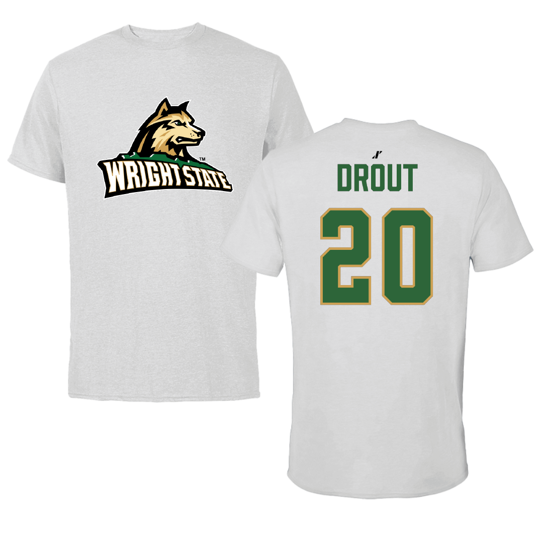 Wright State University Basketball Light Gray Tee - #20 MaKenzie Drout