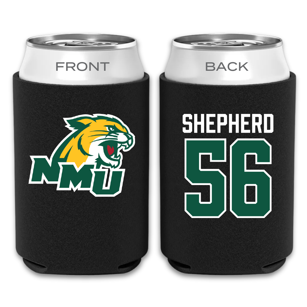 Northern Michigan University Football Black Can Cooler - #56 Graycen Shepherd