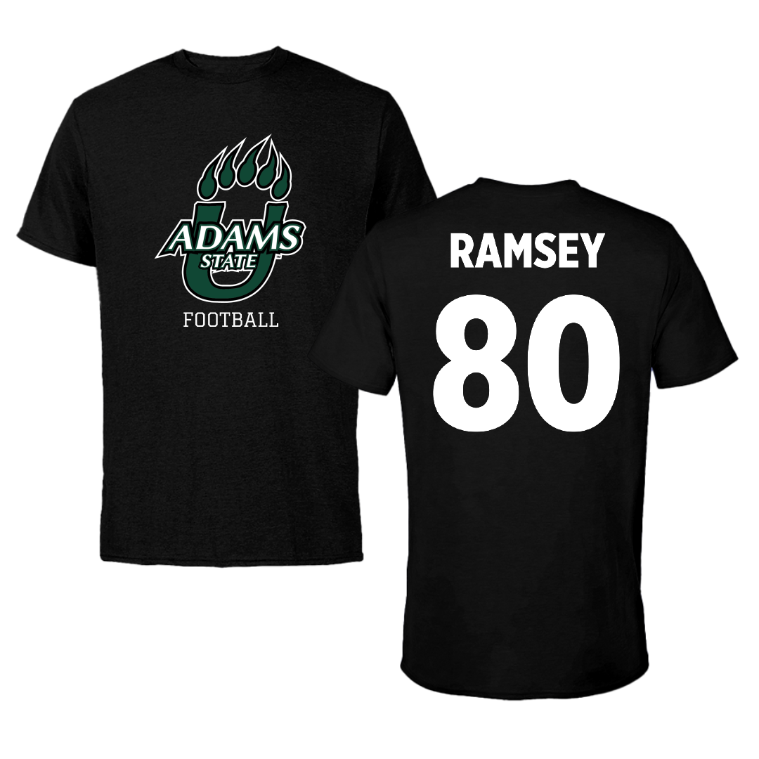 Adams State University Football Black State Performance Tee - #80 Damarian Ramsey