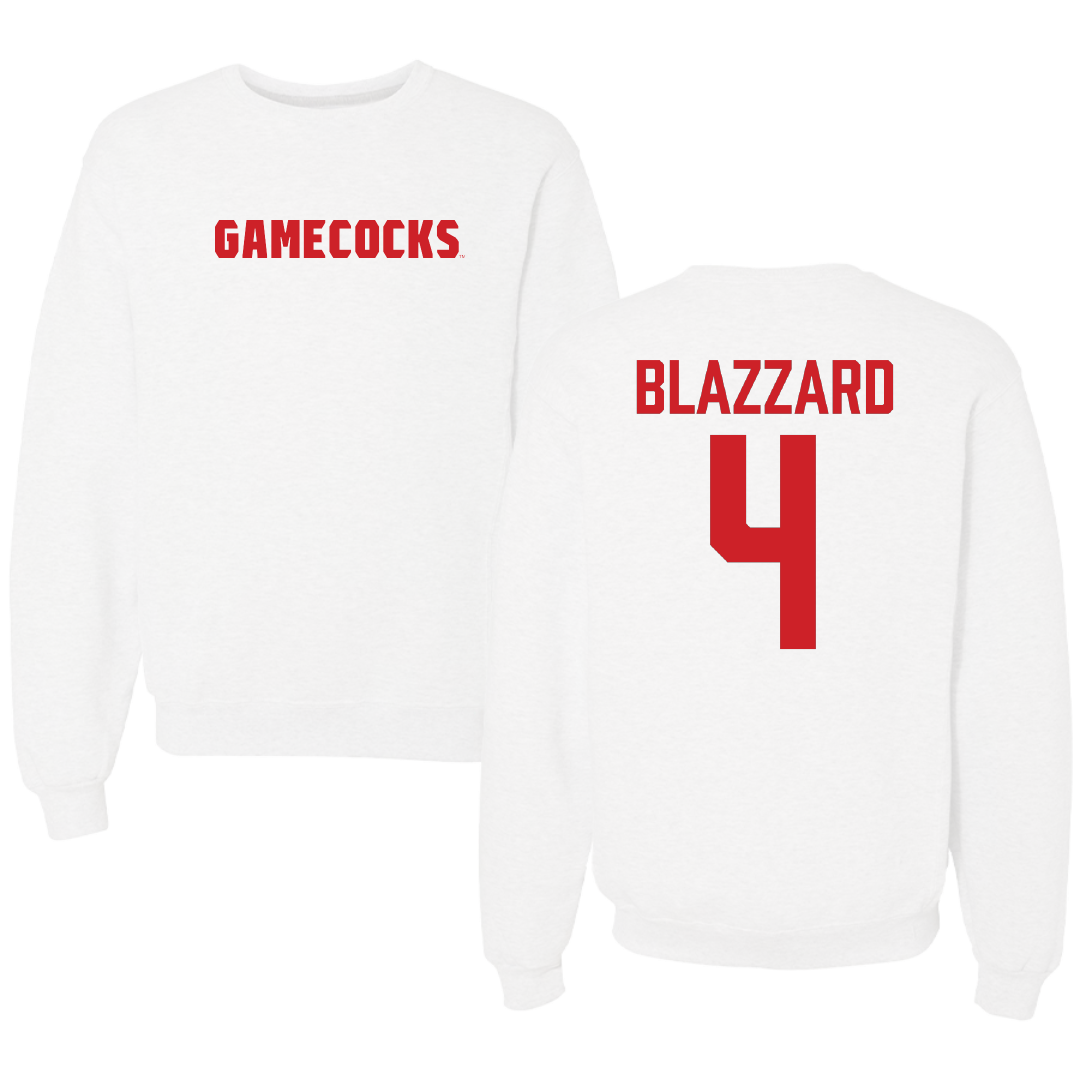 Jacksonville State University Volleyball White Crewneck - #4 Morgan Blazzard